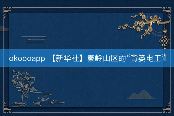 okoooapp 【新华社】秦岭山区的“背篓电工”