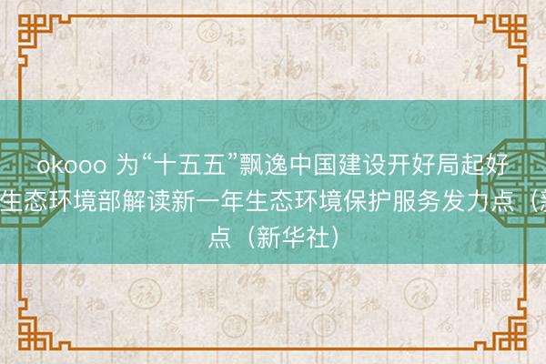 okooo 为“十五五”飘逸中国建设开好局起好步——生态环境部解读新一年生态环境保护服务发力点（新华社）