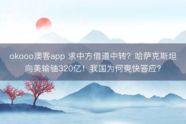okooo澳客app 求中方借道中转?哈萨克斯坦向美输铀320亿!我国为何爽快答应?