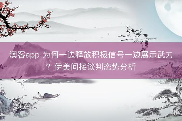 澳客app 为何一边释放积极信号一边展示武力？伊美间接谈判态势分析