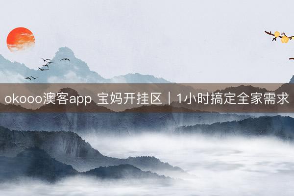 okooo澳客app 宝妈开挂区｜1小时搞定全家需求