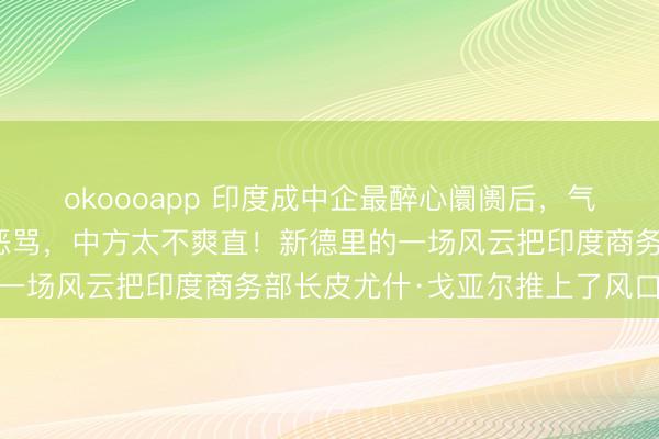 okoooapp 印度成中企最醉心阛阓后，气的新德里商务部长扬声恶骂，中方太不爽直！新德里的一场风云把印度商务部长皮尤什·戈亚尔推上了风口浪尖