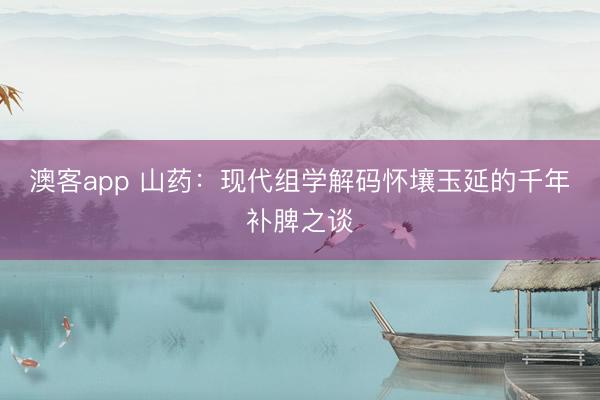 澳客app 山药：现代组学解码怀壤玉延的千年补脾之谈