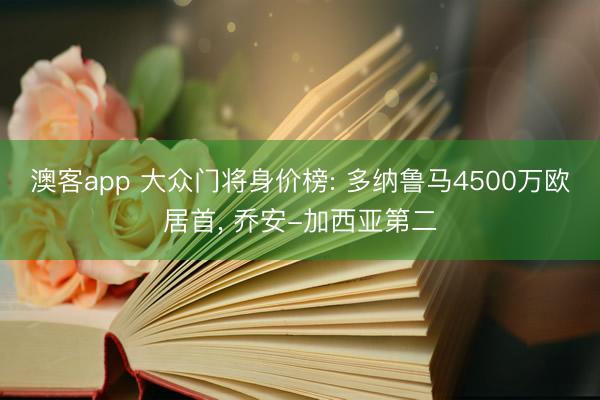 澳客app 大众门将身价榜: 多纳鲁马4500万欧居首， 乔安-加西亚第二