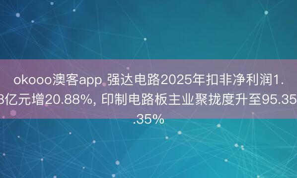 okooo澳客app 强达电路2025年扣非净利润1.18亿元增20.88%， 印制电路板主业聚拢度升至95.35%