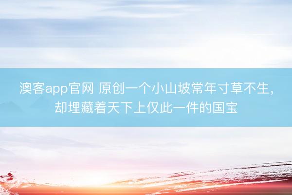 澳客app官网 原创一个小山坡常年寸草不生，却埋藏着天下上仅此一件的国宝